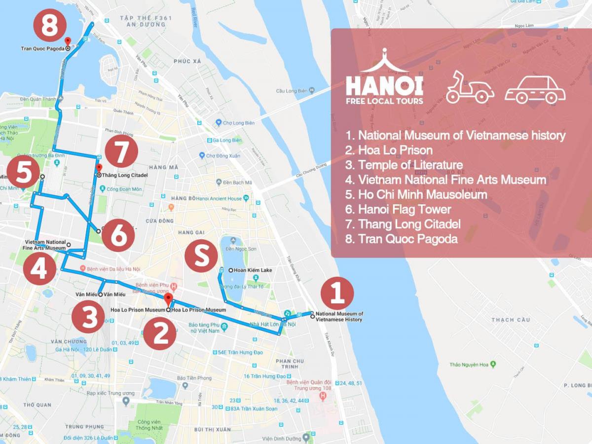 hanoi francia negyed gyalogos túra térkép
