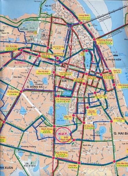 hanoi busz útvonalak térkép
