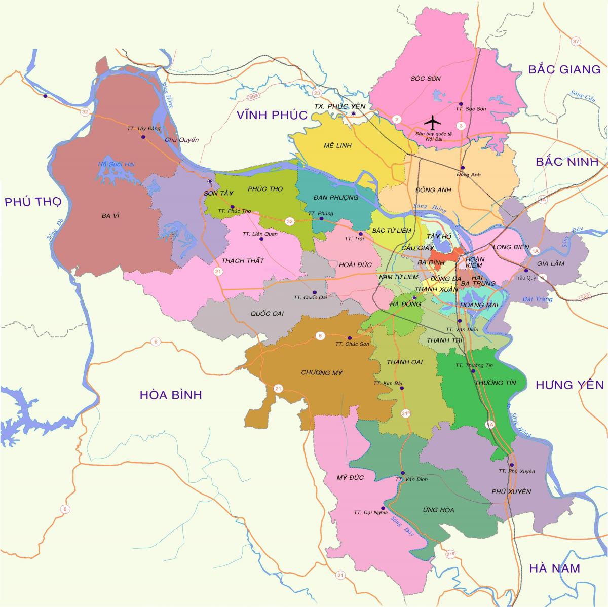 Térkép hanoi kerület