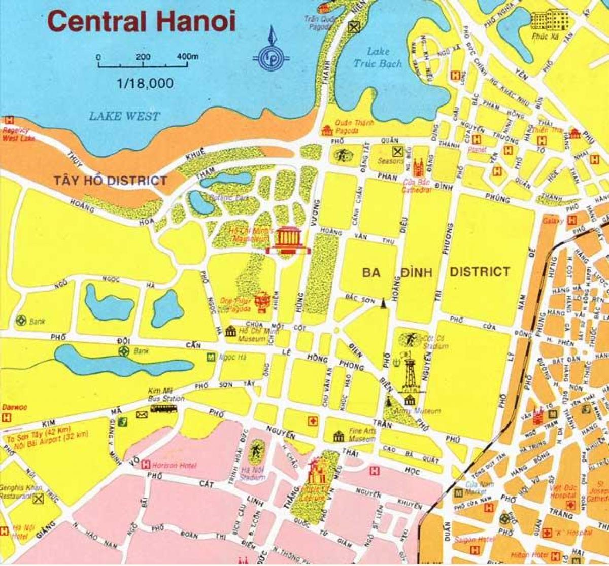 térkép hanoi városközpontjától
