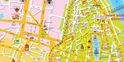 Hanoi idegenforgalmi térkép
