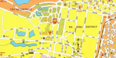 Térkép hanoi városközpontjától